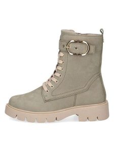 Caprice Skórzane botki w kolorze khaki rozmiar: 41. Brązowe botki Caprice, bez wzorów, ze skóry, bez obcasa, bez zapięcia. Za 232,78 zł.