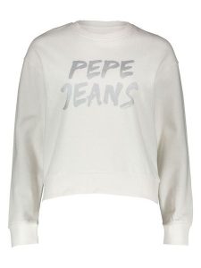 Pepe Jeans Sweter w kolorze białym rozmiar: XXS. Białe swetry oversize Pepe Jeans, xxs, bez wzorów, z bawełny, bez ramiączek. Za 170,87 zł.