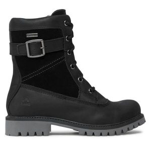Trapery Kamik. Czarne buty zimowe Kamik, bez obcasa, bez zapięcia. Za 629,99 zł.