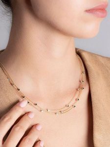 Heliophilia Pozłacany naszyjnik z elementami ozdobnymi - dł. 43 cm rozmiar: onesize. Żółte naszyjniki Heliophilia, metalowe. Za 96,60 zł.