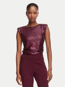 Rinascimento Body CFC0130361003 Bordowy Slim Fit. Czerwone body i gorsety Rinascimento, bez wzorów, z syntetyku. Za 524,99 zł.