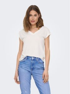 ONLY T-Shirt Free 15287041 Biały Regular Fit. Białe t-shirty ONLY, l, bez wzorów, z syntetyku, bez kołnierzyka, bez ramiączek. Za 59,99 zł.