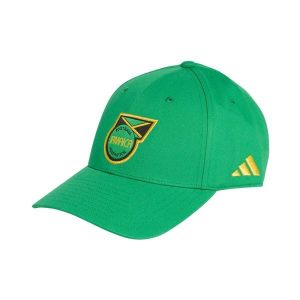 Czapka baseballowa Jamajka Coupe du Monde 2026. Zielone czapki ADIDAS, bez wzorów, z bawełny, eleganckie. Za 125,50 zł.