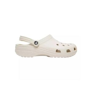 Klapki dla dorosłych Crocs Classic. Brązowe klapki Crocs, bez wzorów, z materiału, bez obcasa. Za 267,00 zł.
