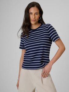 4F T-shirt relaxed z nadrukiem damski - granatowy XXL. Niebieskie t-shirty 4f, xxl, bez wzorów, z bawełny, bez kołnierzyka, bez ramiączek. Za 69,99 zł.