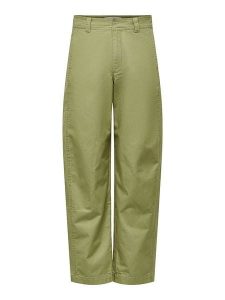 JDY Spodnie "Selma" w kolorze zielonym rozmiar: XL/L32. Zielone spodnie z wysokim stanem JDY, bez wzorów, z materiału, z podwyższonym stanem. Za 101,47 zł.