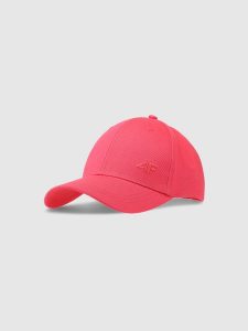 4F Czapka z daszkiem strapback uniseks - czerwona XS/S. Czerwone czapki 4f, bez wzorów, z bawełny, sportowe. W wyprzedaży za 39,99 zł.