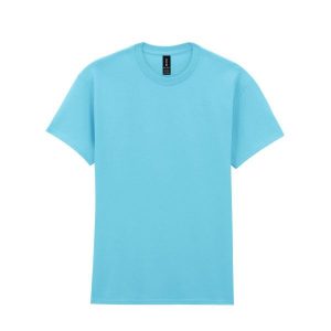 Ciężka Bawełniana Koszulka Unisex Dla Dorosłych. Niebieskie bluzki GILDAN, xl, bez wzorów, z bawełny, sportowe, bez kołnierzyka, bez ramiączek. Za 37,99 zł.