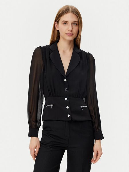 Morgan Koszula 251-CZIPA Czarny Regular Fit. Czarne koszule Morgan, bez wzorów, z syntetyku, bez kołnierzyka, bez ramiączek. Za 189,99 zł.