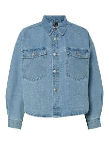 Pieces Koszula dżinsowa "Tamra" w kolorze błękitnym rozmiar: XL. Niebieskie koszule Pieces, xl, bez wzorów, z bawełny, bez kołnierzyka, bez ramiączek. Za 144,92 zł.
