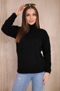 Sweter z półgolfem czarny. Czarne golfy KESI, bez wzorów, z wełny. Za 139,05 zł.