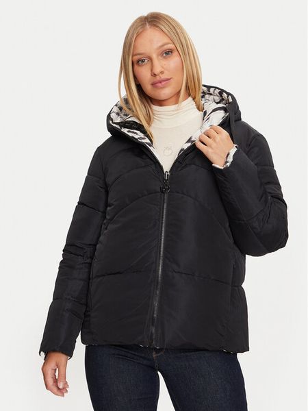Guess Kurtka puchowa Emelie W4BL38 WGK12 Czarny Regular Fit. Czarne kurtki Guess, xl, z aplikacjami, z puchu, bez kaptura. Za 399,99 zł.
