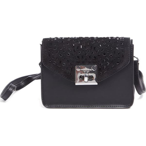 Skórzana torebka w kolorze czarnym - (S)17 x (W)13 x (G)8 cm. Czarne torebki klasyczne marki Tosca Blu, w paski, z materiału. W wyprzedaży za 239,95 zł.