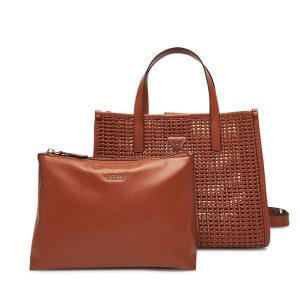 Torebka Guess. Brązowe torebki klasyczne Guess, z aplikacjami, bez dodatków. Za 429,99 zł.
