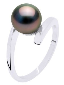 ATELIERS SAINT GERMAIN Srebrny pierścionek z perłami Tahiti rozmiar: 48. Czarne pierścionki ATELIERS SAINT GERMAIN, z perłą, srebrne. Za 434,99 zł.