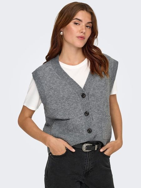 JDY Bezrękawnik w kolorze szarym rozmiar: L. Szare swetry oversize JDY, l, bez wzorów, bez ramiączek. Za 82,64 zł.