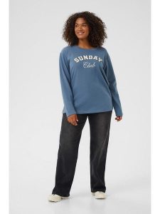 KAFFE curve Bluza "Eliza" w kolorze błękitnym rozmiar: S. Niebieskie bluzy KAFFE curve, s, bez wzorów, bez kaptura. Za 86,99 zł.