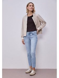 Street One Dżinsy - Skinny fit - w kolorze błękitnym rozmiar: W28/L28. Niebieskie jeansy Street One, z aplikacjami, ze skóry. Za 184,46 zł.