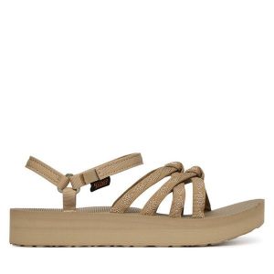 Sandały Teva. Brązowe sandały Teva, bez wzorów, bez obcasa, na płaskiej podeszwie, bez zapięcia. Za 319,99 zł.