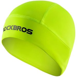 Czapka rowerowa zimowa dla dorosłych Rockbros YPP016YL. Żółte czapki ROCKBROS, bez wzorów, z materiału, sportowe. Za 49,90 zł.