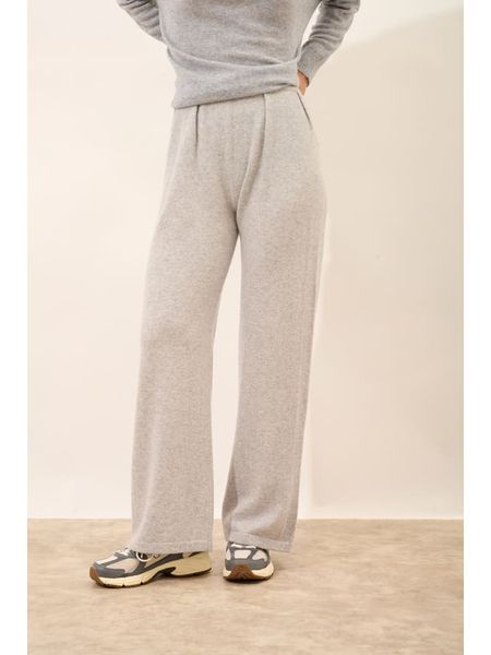 Just Cashmere Kaszmirowe spodnie "Daphne" w kolorze jasnoszarym rozmiar: S. Szare spodnie z wysokim stanem Just Cashmere, bez wzorów, z kaszmiru, z podwyższonym stanem. Za 358,48 zł.