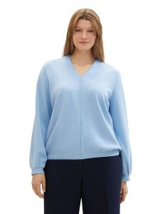 Tom Tailor Bluza w kolorze błękitnym rozmiar: 48. Niebieskie bluzy Tom Tailor, bez wzorów, bez kaptura. Za 70,24 zł.