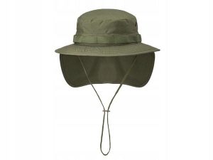 Kapelusz boonie z odpinaną osłoną karku Olive Green. Zielone kapelusze HELIKON-TEX, bez wzorów, z bawełny, militarne. Za 63,99 zł.