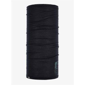 Komin na szyję Ortovox 120 Tec Logo Neckwarmer - black raven. Czarne szaliki ORTOVOX, na zimę, bez wzorów. Za 140,99 zł.
