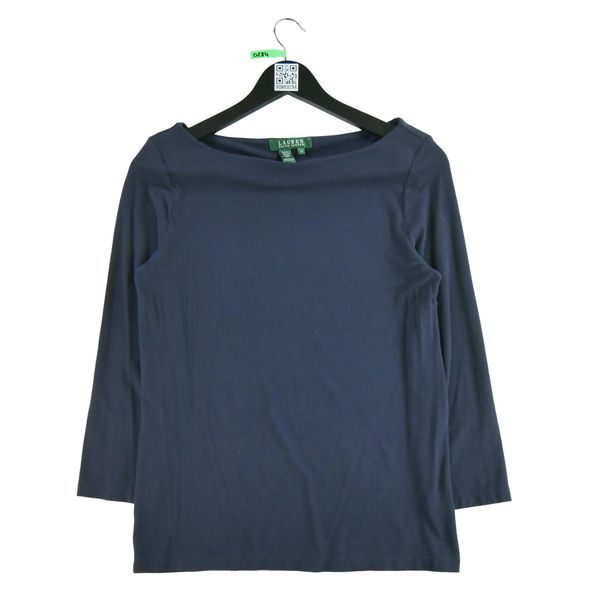 Second life - Damski sweter w kolorze granatowym - Stan bardzo dobry. Niebieskie golfy Ralph Lauren, bez wzorów. Za 101,48 zł.