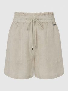 Pepe Jeans Szorty "Corina" w kolorze beżowym rozmiar: M. Brązowe szorty Pepe Jeans, bez wzorów, z jeansu, z podwyższonym stanem. Za 188,85 zł.
