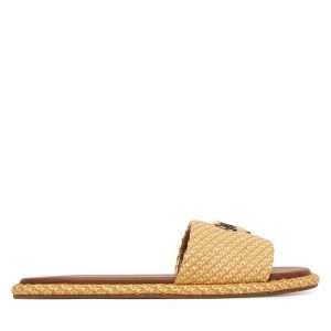 Klapki LOVE MOSCHINO. Brązowe klapki LOVE MOSCHINO, bez wzorów, bez obcasa. Za 493,99 zł.