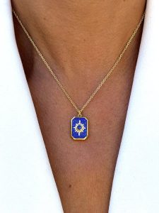 Taboo Pozłacany naszyjnik z zawieszką - dł. 40 cm rozmiar: onesize. Niebieskie zawieszki Taboo, z lazurytem, pozłacane. Za 171,28 zł.