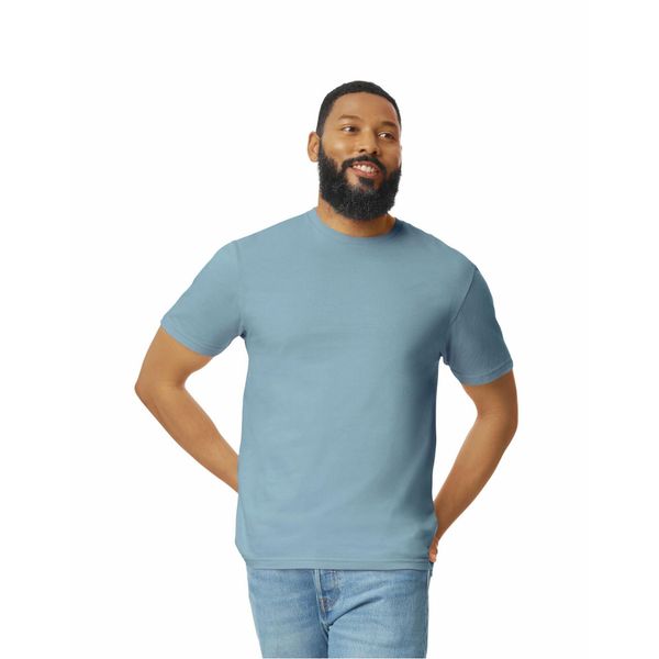 Koszulka Softstyle Dla Dorosłych Unisex. Niebieskie bluzki GILDAN, xl, bez wzorów, sportowe, bez kołnierzyka, bez ramiączek. Za 28,99 zł.