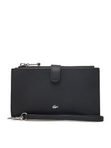 Lacoste Portfel NF4987DZ Czarny. Czarne portfele Lacoste, bez wzorów, ze skóry. Za 459,99 zł.