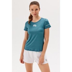 Damska koszulka biegowa Rough Radical Support Tee Women. Zielone bluzki ROUGH RADICAL, s, bez wzorów, sportowe, bez kołnierzyka, bez ramiączek. Za 129,90 zł.