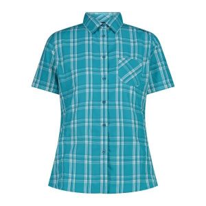 Koszula damska turystyczne CMP 34S5706. Niebieskie koszule CMP, s, bez wzorów, bez kołnierzyka, bez ramiączek. Za 185,00 zł.