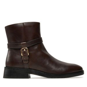 Botki Geox. Brązowe botki Geox, bez wzorów, bez obcasa, na płaskiej podeszwie, bez zapięcia. Za 569,99 zł.