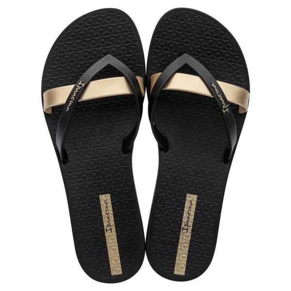 Japonki damskie Ipanema Kirei. Czarne klapki Ipanema, bez wzorów, z materiału, bez obcasa. Za 96,38 zł.