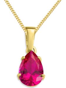 Revoni Złoty naszyjnik z zawieszką - dł. 45 cm rozmiar: onesize. Różowe naszyjniki Revoni, z rubinem, złote. Za 1 087,99 zł.