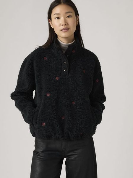 Levi's Bluza polarowa w kolorze czarnym rozmiar: M. Czarne bluzy Levi's®, m, bez wzorów, z polaru, bez kaptura. Za 168,46 zł.
