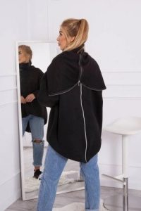 Bluza ocieplana z suwakiem z tyłu czarna. Czarne bluzy KESI, l, bez wzorów, z bawełny, bez kaptura. Za 238,37 zł.