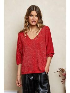 Joséfine Sweter "Jigee" w kolorze czerwonym rozmiar: M. Czerwone swetry oversize Joséfine, m, bez wzorów, bez ramiączek. Za 127,35 zł.