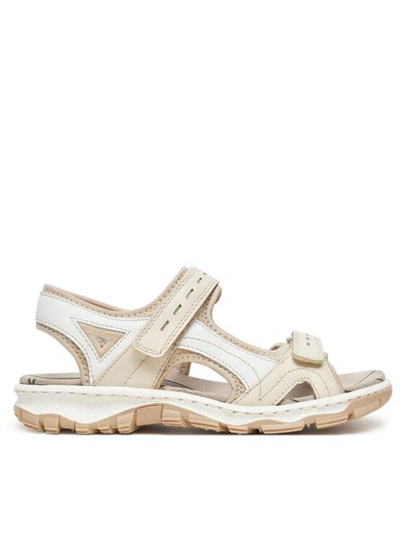 Rieker Sandały CEO-68866-62 Beżowy. Brązowe sandały Rieker, bez wzorów, z materiału, bez obcasa, na płaskiej podeszwie, bez zapięcia. Za 339,99 zł.