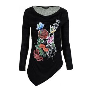Desigual Bluzka Damska Silvia M Czarny. Bluzki marki Desigual. W wyprzedaży za 174,00 zł.