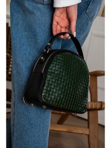 Victor & Hugo Paris Skórzany plecak "Ketlin" w kolorze ciemnozielonym - 20 x 20 x 10 cm rozmiar: onesize. Zielone plecaki Victor & Hugo Paris. Za 389,45 zł.