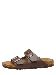 Birkenstock Klapki "Arizona" w kolorze brązowym rozmiar: 40. Brązowe klapki Birkenstock, bez wzorów, z otwartym noskiem, bez obcasa. Za 276,05 zł.
