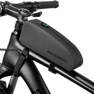 Wodoodporna torba na ramę rowerową Rockbros, 1,6 L. Czarne torby podróżne i sportowe ROCKBROS, bez wzorów, z materiału, na ramię. Za 119,60 zł.