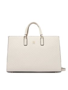 Tommy Hilfiger Torebka Th Daily Satchel Mono AW0AW18418 Écru. Torebki klasyczne TOMMY HILFIGER, bez wzorów, ze skóry, bez dodatków. Za 699,99 zł.