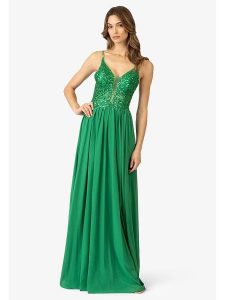 APART Sukienka w kolorze zielonym rozmiar: 40. Zielone sukienki Apart, bez wzorów, z koronki, bez kołnierzyka, bez ramiączek, maxi. Za 260,99 zł.