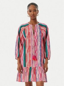 LOLA CASADEMUNT Sukienka letnia LS2616154 Różowy jasny Regular Fit. Czerwone kombinezony LOLA CASADEMUNT, na lato, xl, bez wzorów, z bawełny, bez kołnierzyka, bez ramiączek. Za 417,99 zł.